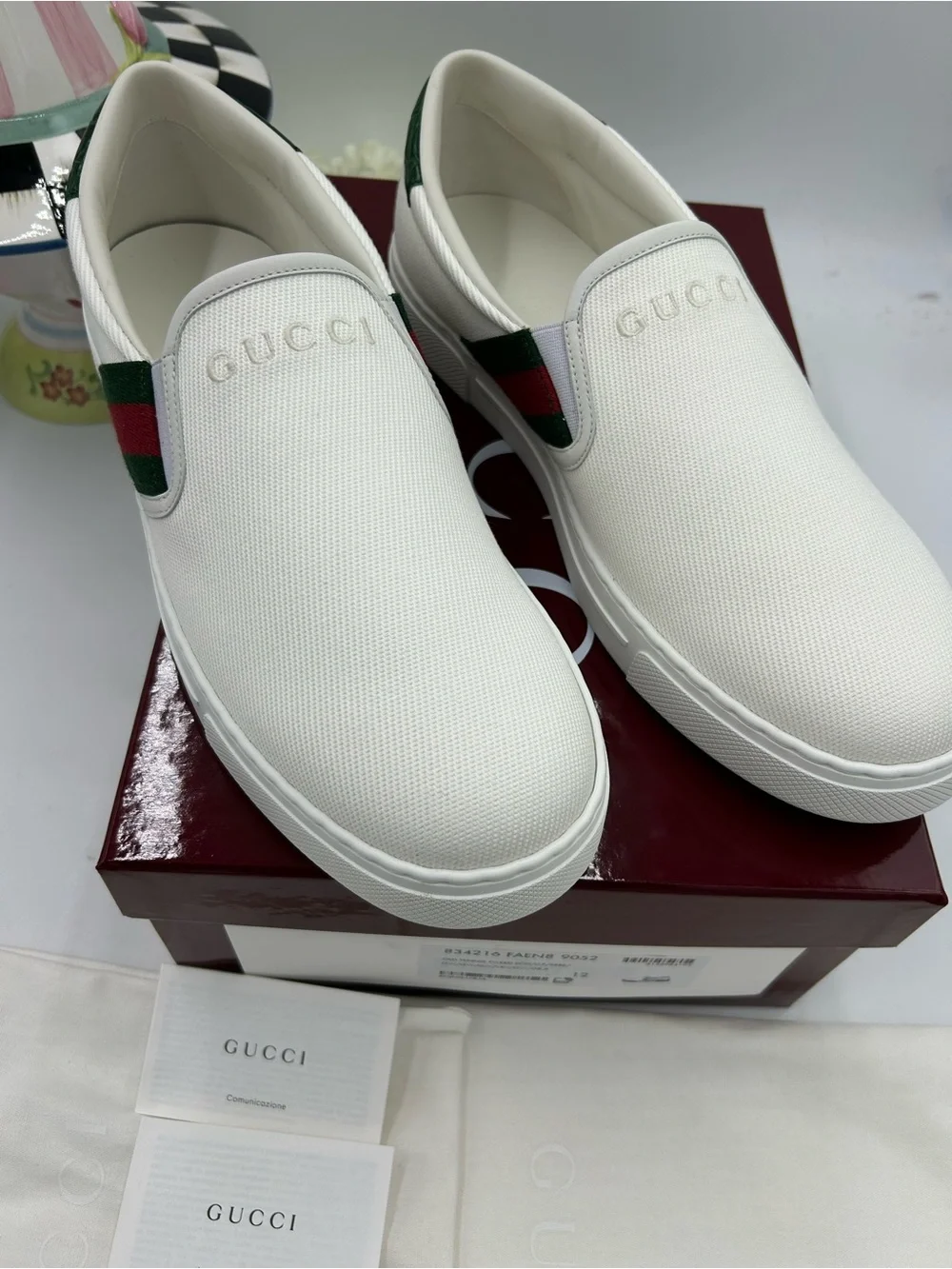 Men's Gucci ace slip on sneaker size 12 fits 13 US made in Italy